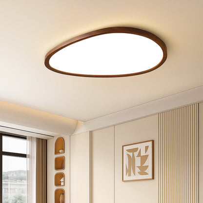 LumiGrain | Refined Ultra Thin Dark Wooden Ceiling Lamp