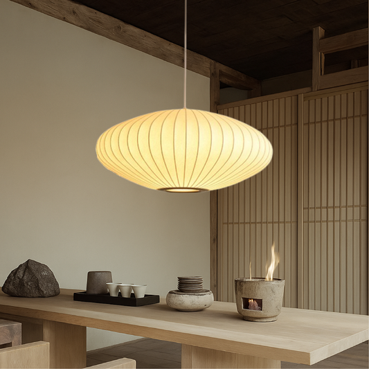 Luminth | Italian-Style Silk Pendant Lamp for Elegant Interiors