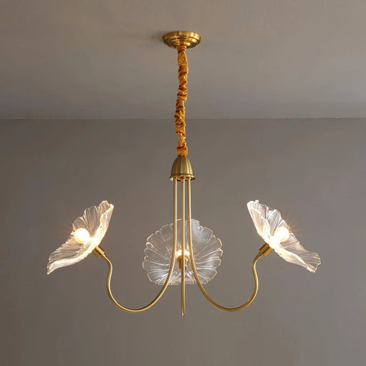 Lunaro | Elegant Lotus Leaf Chandelier for Home Interiors