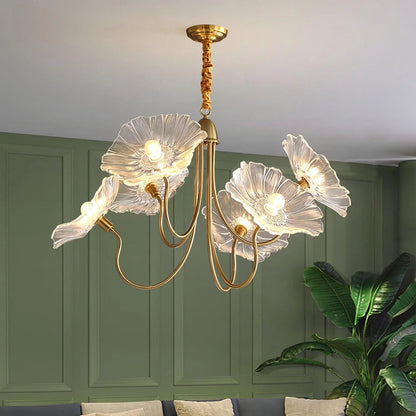 Lunaro | Elegant Lotus Leaf Chandelier for Home Interiors
