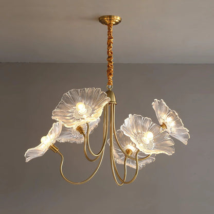 Lunaro | Elegant Lotus Leaf Chandelier for Home Interiors