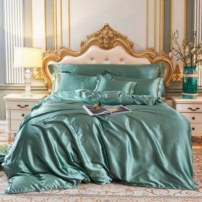 EverGlow Bed Set – LuxeGlow's Satin Bed Set with a unique Cotton Feel, designed for an elegant look and a comfortable, soft texture.