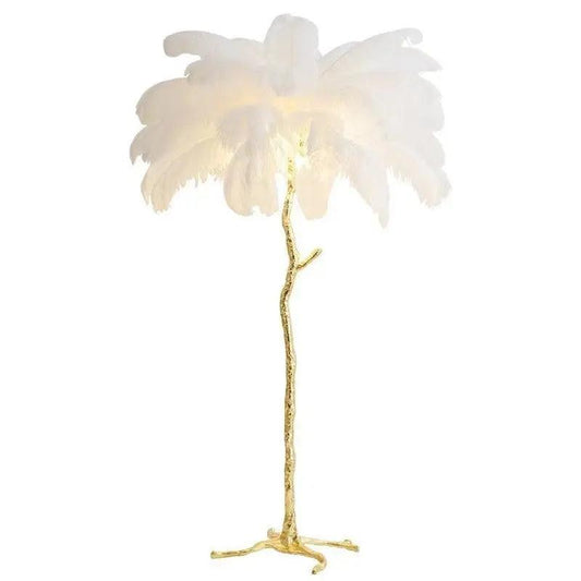 AuroraFluff | Stylish Nordic Floor Lamp with Luxurious Feather Design