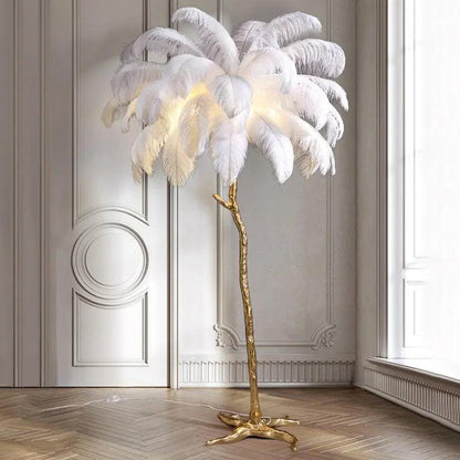 AuroraFluff | Stylish Nordic Floor Lamp with Luxurious Feather Design