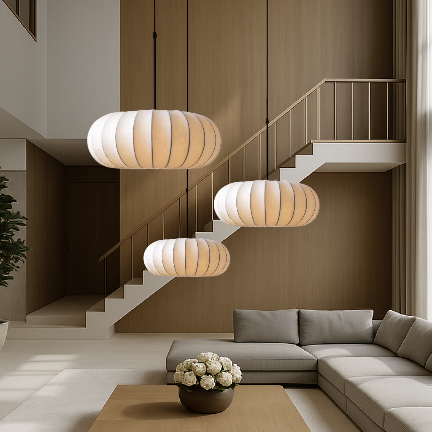 Luxona | Elegant Silk Pendant Light for Modern Living Spaces
