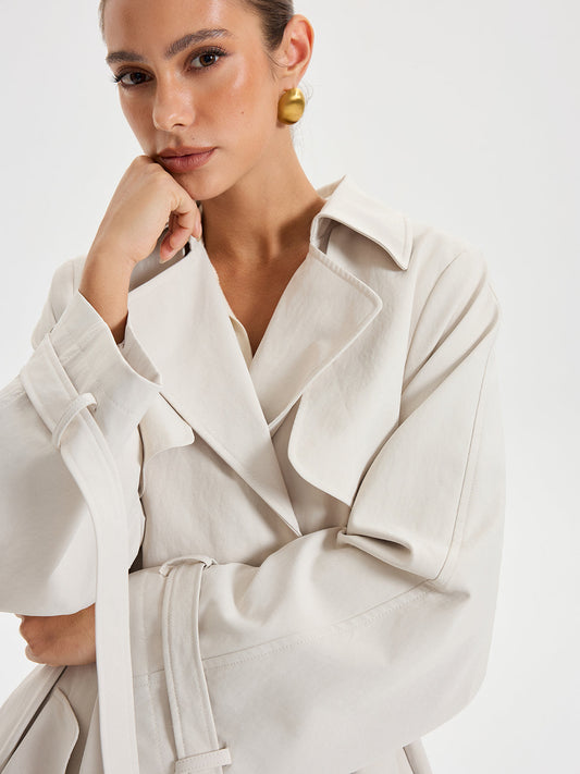 Lyanna | Belted Double-Breasted Classic Trench Coat
