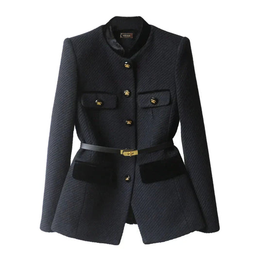Adriana | Classic Mid-Length Wool Coat for Women – Timeless Warm Elegance