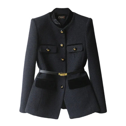 Adriana | Classic Mid-Length Wool Coat for Women – Timeless Warm Elegance