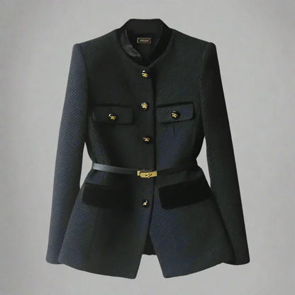 Adriana | Classic Mid-Length Wool Coat for Women – Timeless Warm Elegance