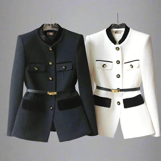 Adriana | Classic Mid-Length Wool Coat for Women – Timeless Warm Elegance