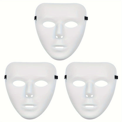 Men’s Plastic Anonymous Mask | Full Face Halloween Cosplay Accessory