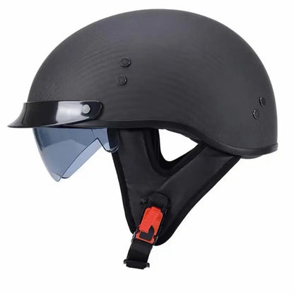 Men’s Half-Face Helmet Carbon Fiber Lightweight Retro Style