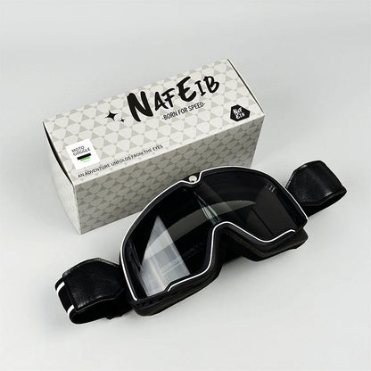 Men's Retro Motorcycle Goggles Fit Over Glasses Durable UV Protection HD Lens