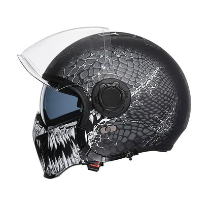 Men’s Vintage Modular Motorcycle Helmet Double Lens DOT ECE Approved ABS Shell