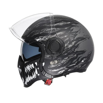 Men’s Vintage Modular Motorcycle Helmet Double Lens DOT ECE Approved ABS Shell