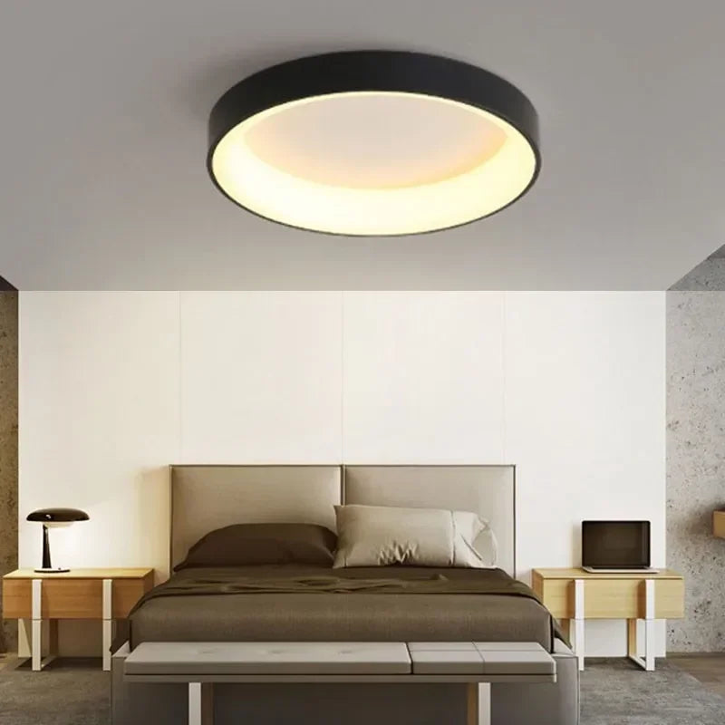 ScandiGlow Flush Mount – Minimalist LED Ceiling Light with Scandinavian Design for Soft Illumination, a 30cm Diameter Ceiling Light Fixture.