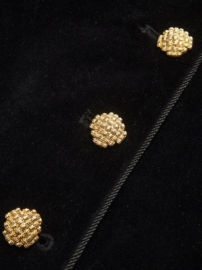 Miracle | Polished Velvet Stand Collar Blazer