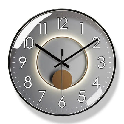 Nordic Modern Wall Clock in Black – Minimalist Decorative Clock for Home and Office