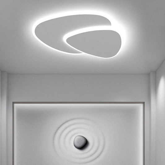 Modern White LED Flush Mount Ceiling Light Fixture – Energy-Efficient Lighting for Home Decor