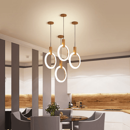 VitaLumen – Modern Wooden Chandelier with Earthy Sophistication