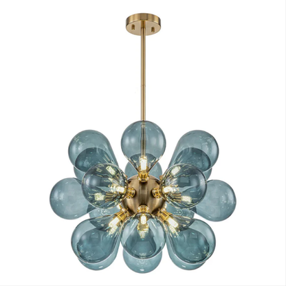 Nomis | Elegant Blue Glass Chandelier Fixture