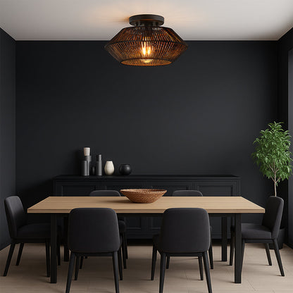 Novion | Vintage Bamboo Woven Ceiling Lamp for a Modern Elegance