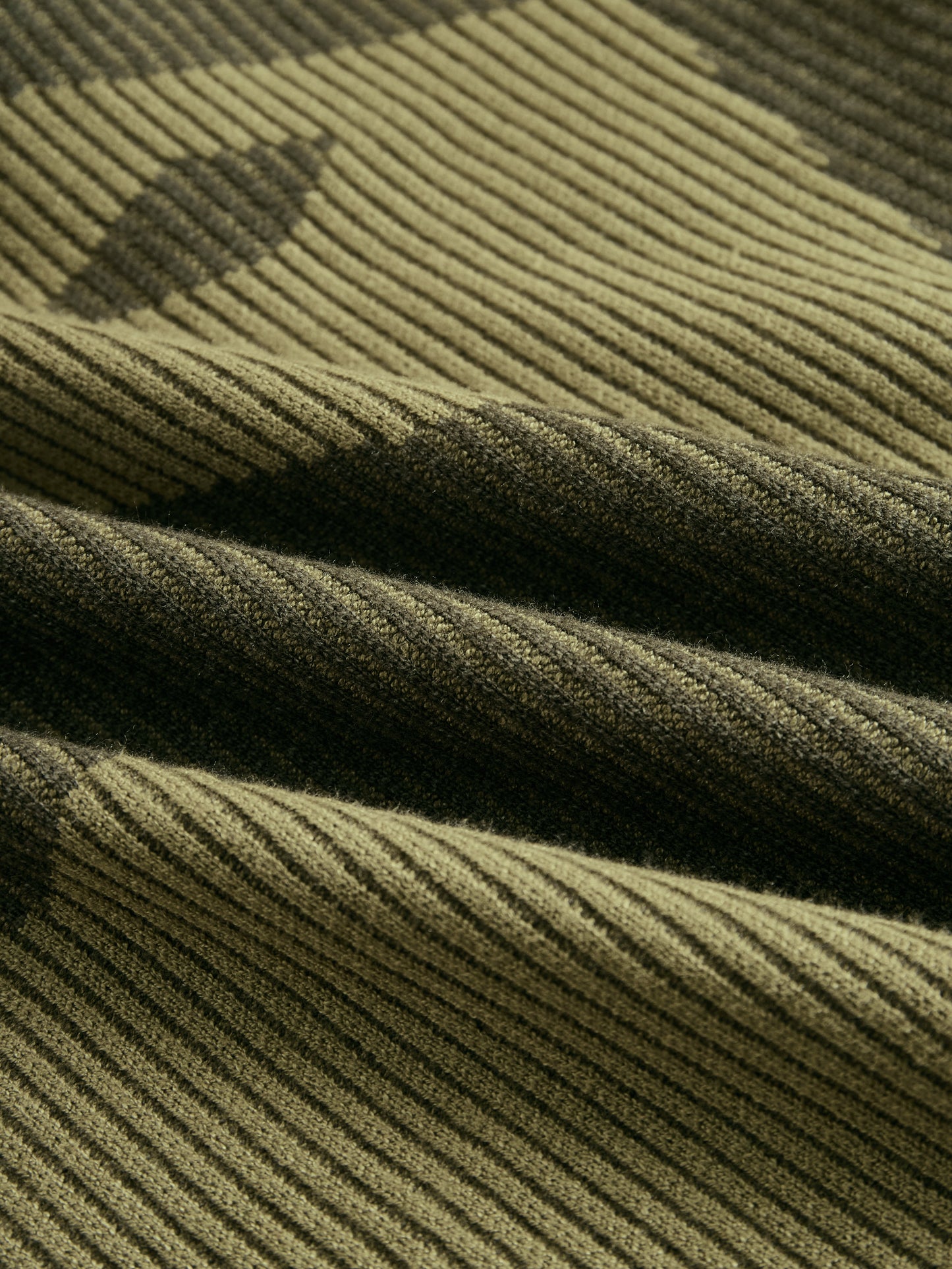 Olive Camo Knit V-Neck Fringe Hem Dress by All City Mart