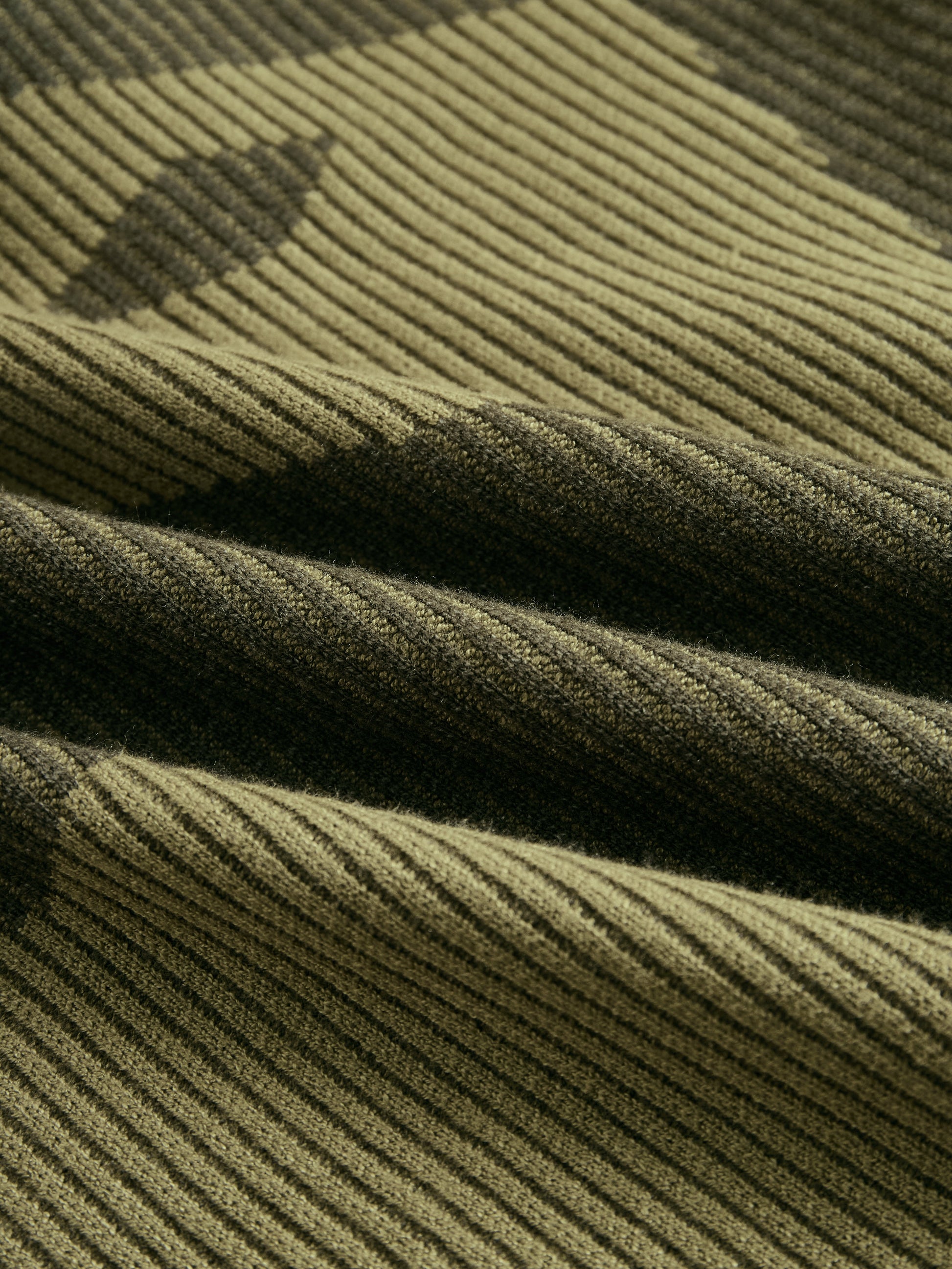 Olive Camo Knit V-Neck Fringe Hem Dress by All City Mart