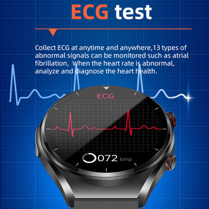 KL09 Smart Health Watch – One-Touch Blood Sugar, ECG, Blood Pressure & HRV Monitor