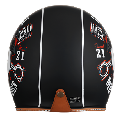 Open Face Helmet Retro Lightweight ABS with Dual Visors