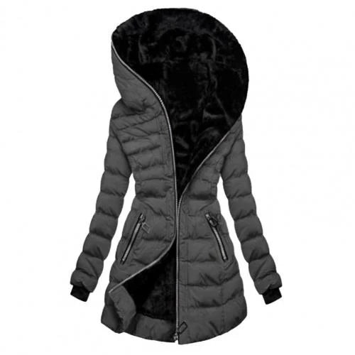 Paisley | Women’s Long Puffer Jacket — Hooded, Padded, and Warm
