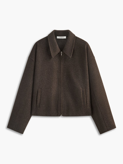 Paris | Timeless Plain Zipper Tweed Jacket