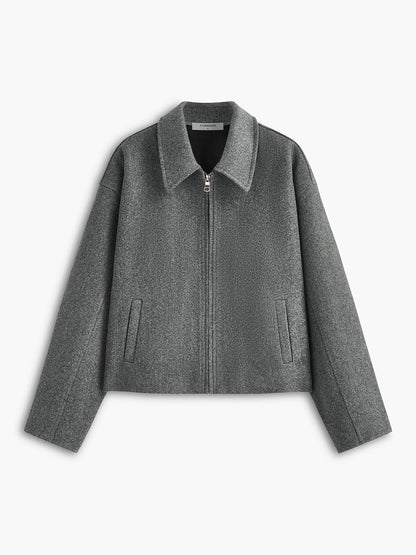 Paris | Timeless Plain Zipper Tweed Jacket