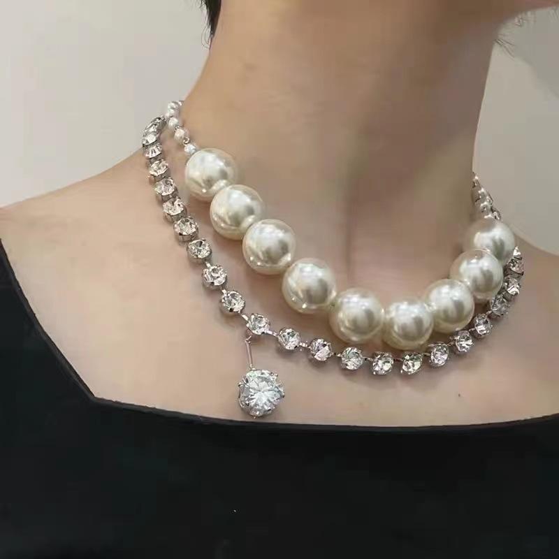 Pearl Crystal Chain Choker Necklace by All City Mart