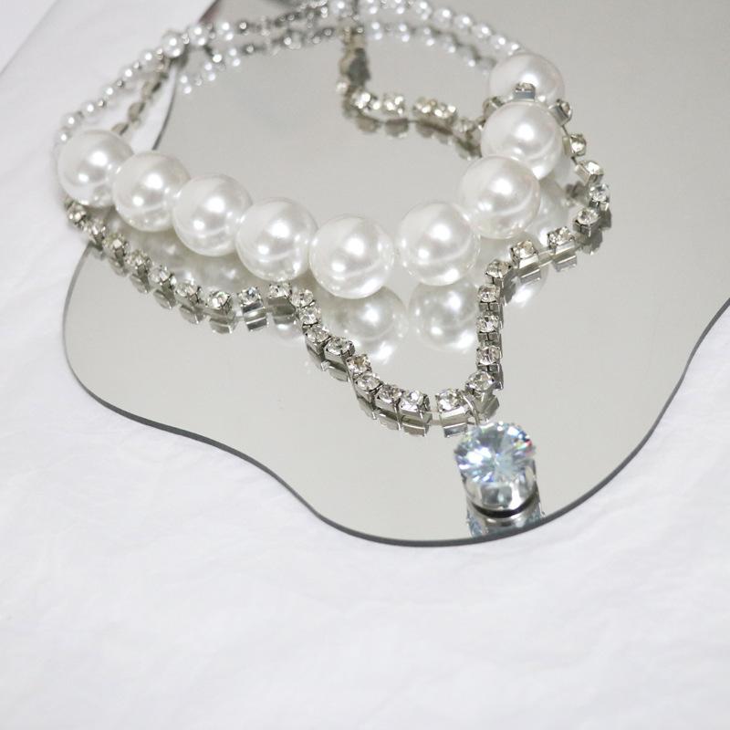 Pearl Crystal Chain Choker Necklace by All City Mart