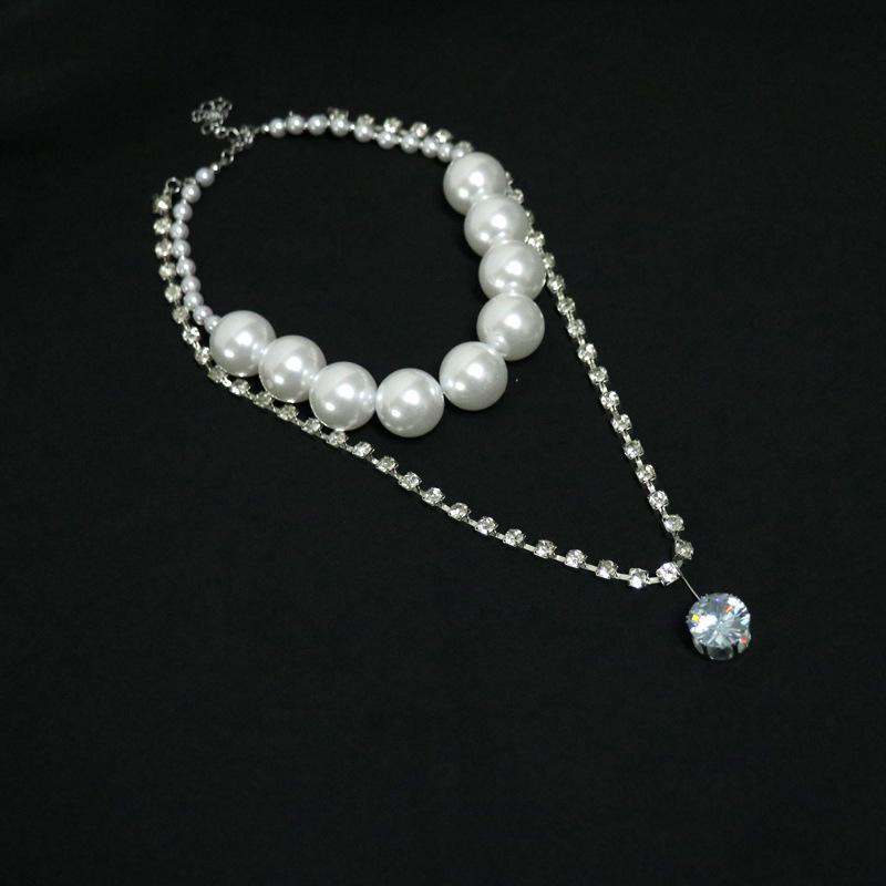 Pearl Crystal Chain Choker Necklace by All City Mart