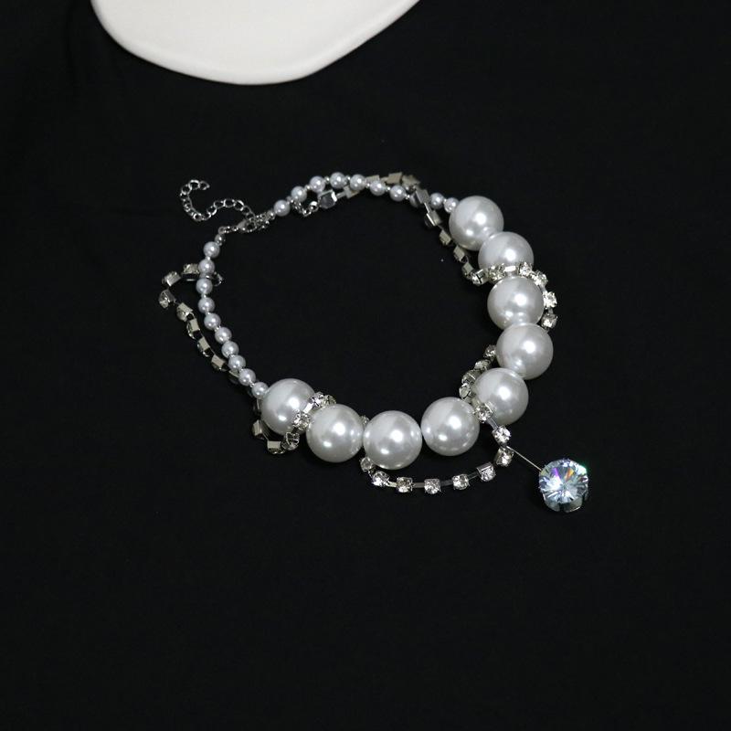 Pearl Crystal Chain Choker Necklace by All City Mart