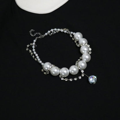 Pearl Crystal Chain Choker Necklace by All City Mart