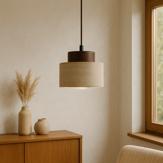 Pendrel | Travertine-Inspired Stone Pendant Light for Modern Homes