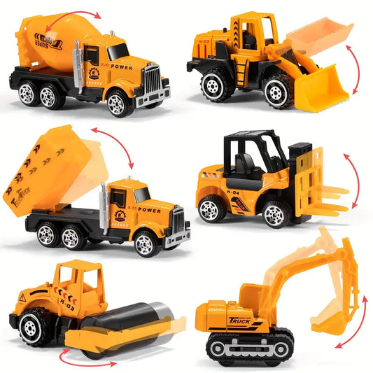 Portable Kids Construction Vehicle Playset – Mini Trucks, Excavators, and Storage Case for Easy Transport