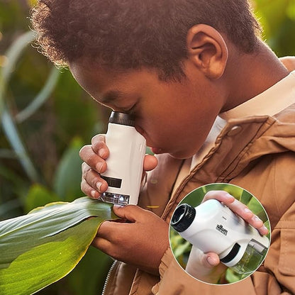 Mini Pocket Microscope – LED Light & 60x-120x Zoom for Kids Educational Exploration