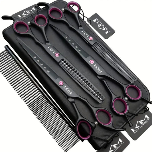 Pet Grooming Scissors Set – Professional Thinning and Clipping Tools for Easy Dog Coat Care