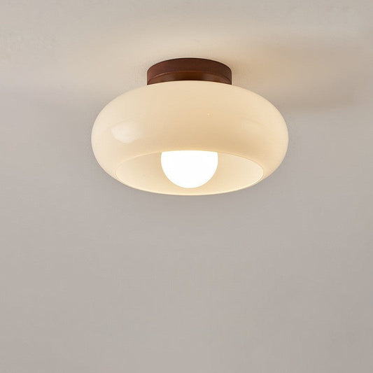 Quartzel | Minimalist French Bauhaus Cream Ceiling Lamp
