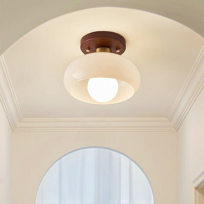 Quartzel | Minimalist French Bauhaus Cream Ceiling Lamp