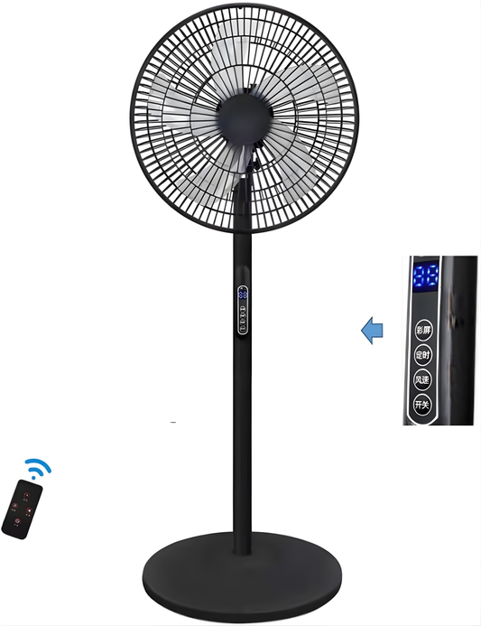 Standing Floor Fan with Tilt & Height Control – 16-Inch Whisper-Quiet Airflow | Smooth Rotation | Perfect for Living Spaces & Studios