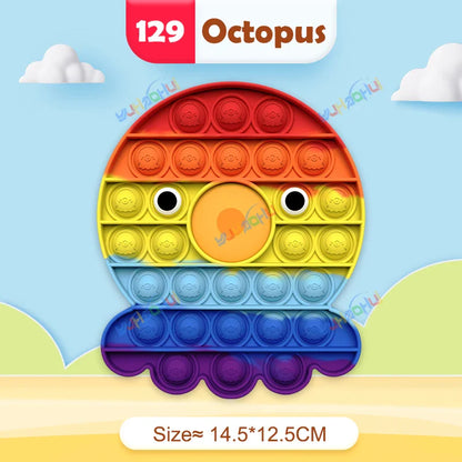 Rainbow Pop Fidget Toy – Silicone Sensory Toy for Stress Relief, Focus, and Play for Kids and Adults