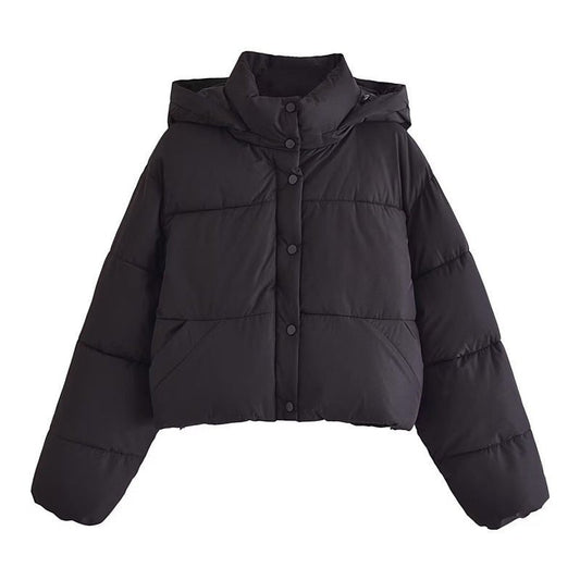 Ruby | Women's Modern Cropped Hooded Puffer Coat for Cold Weather