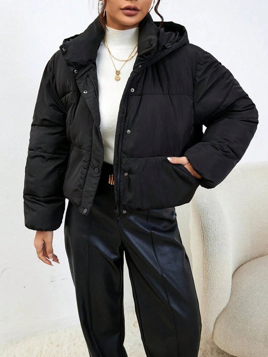 Ruby | Women's Modern Cropped Hooded Puffer Coat for Cold Weather