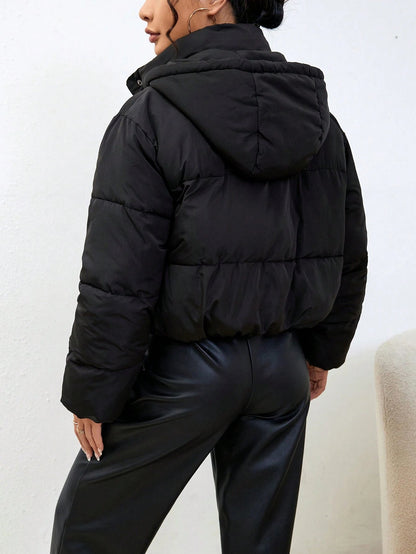 Ruby | Women's Modern Cropped Hooded Puffer Coat for Cold Weather