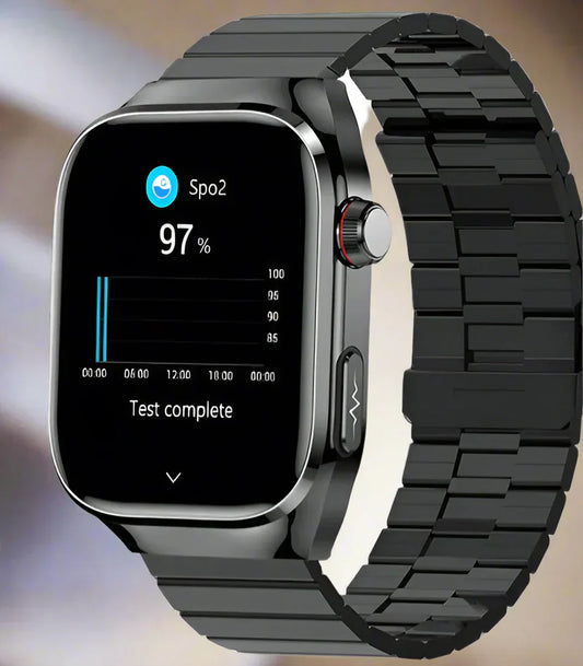 Health Smartwatch with ECG & Blood Sugar Monitoring – 2.04-Inch AMOLED Display & Waterproof Design